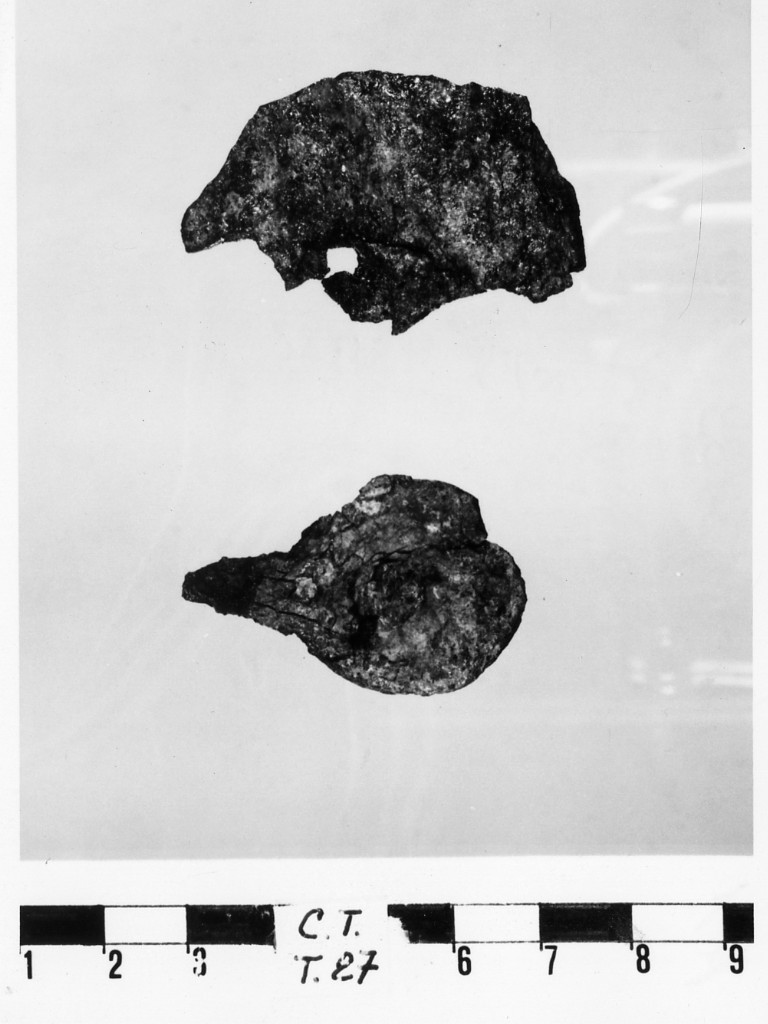 scudo/ frammento - deposizione longobarda (prima metà sec. VII d.C)