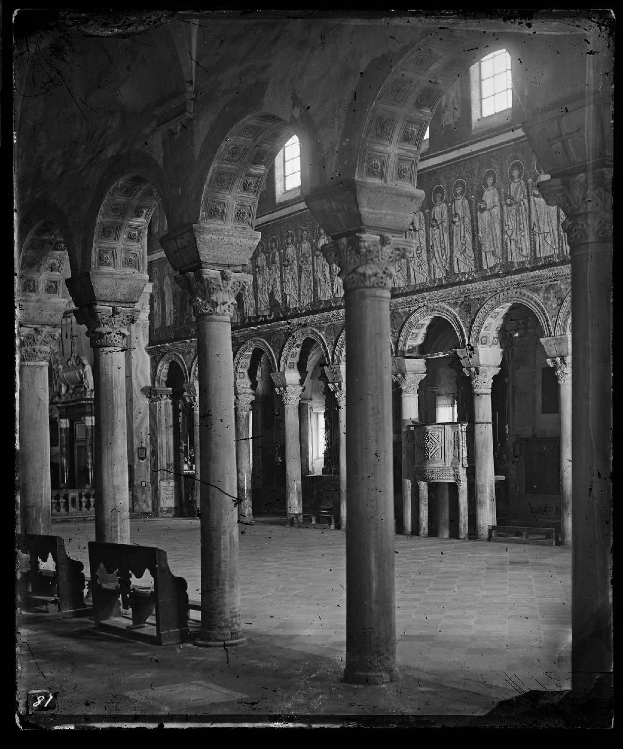 Architettura sacra - Chiese - Basiliche - Interni - Arte paleocristiana - Mosaici (negativo) di Ricci, Luigi (XIX)