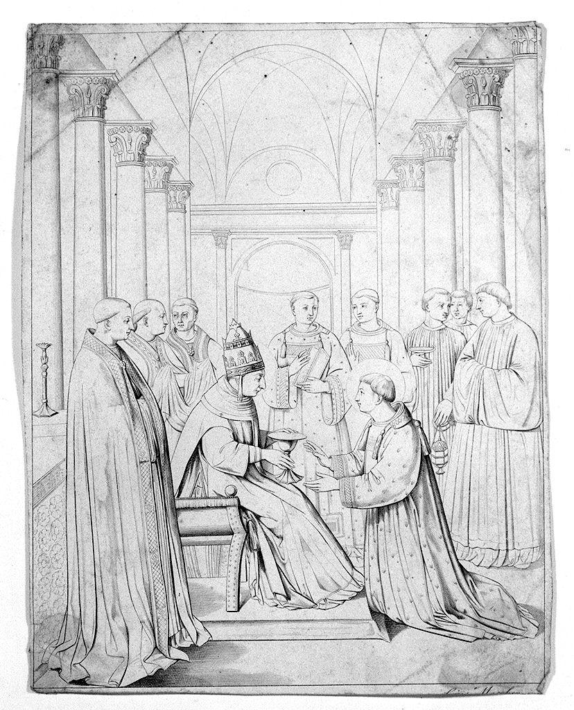 San Lorenzo consacrato diacono da San Sisto (stampa smarginata) di Morghen Giuseppe, Beato Angelico (sec. XIX)
