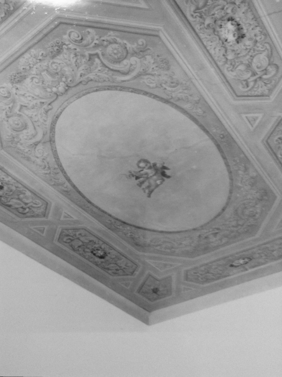 occhio centrale con angeli (soffitto dipinto, opera isolata) - manifattura toscana (seconda metà XIX)