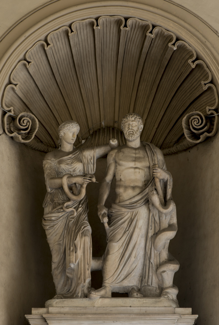 Esculapio e Igea (scultura) - ambito italiano (metà XIX)