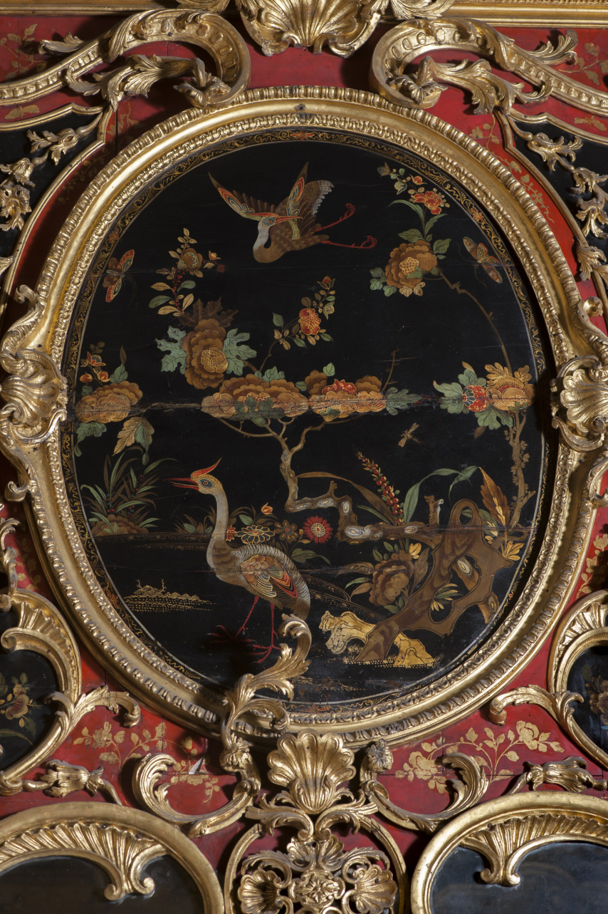 paesaggio con uccelli (pannello dipinto, elemento d'insieme) di Juvarra Filippo, Massa Pietro (secondo quarto sec. XVIII)
