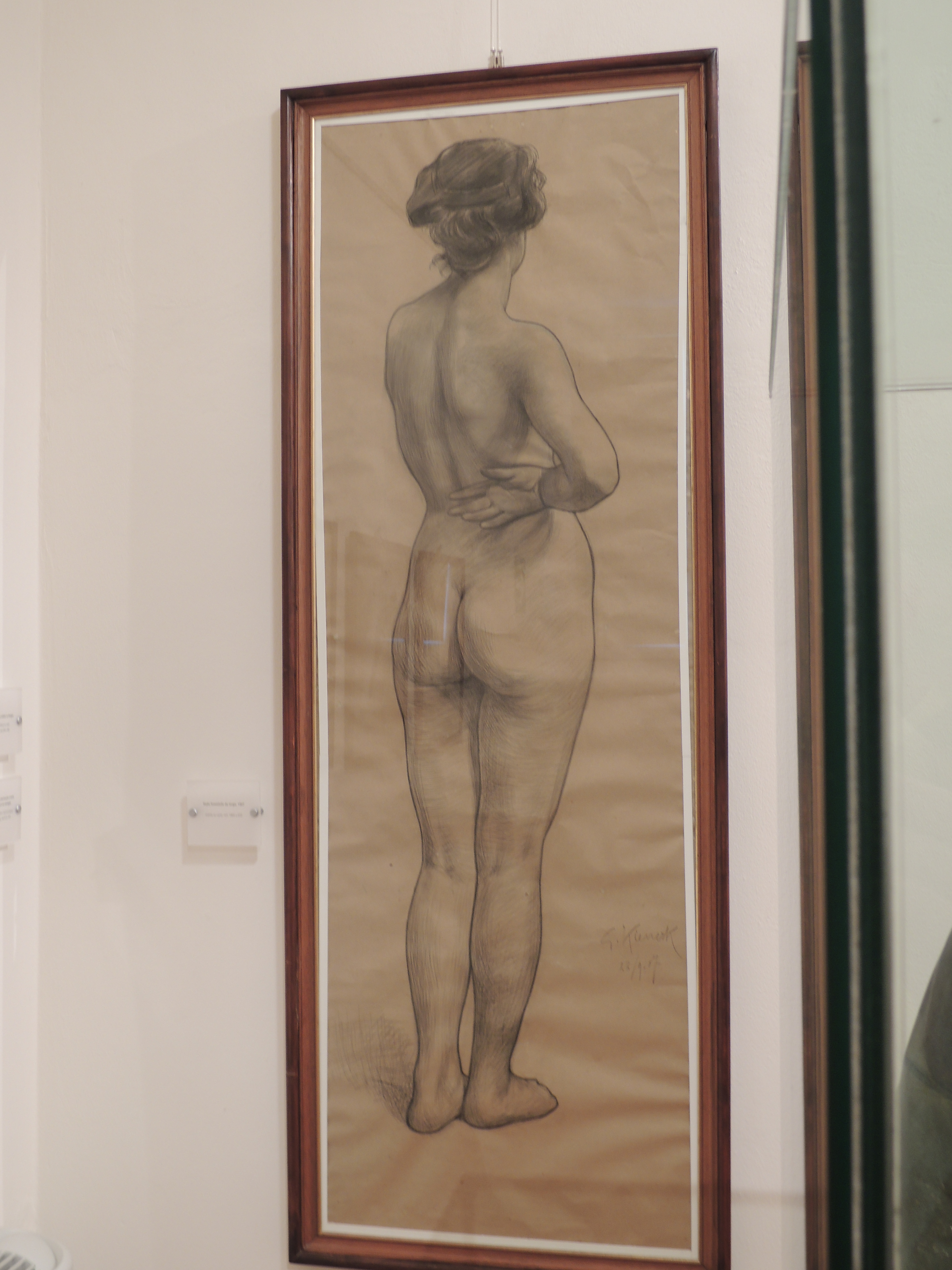 Nudo femminile da tergo, Figura femminile (disegno) di Giorgio Kienerk (sec. XX)