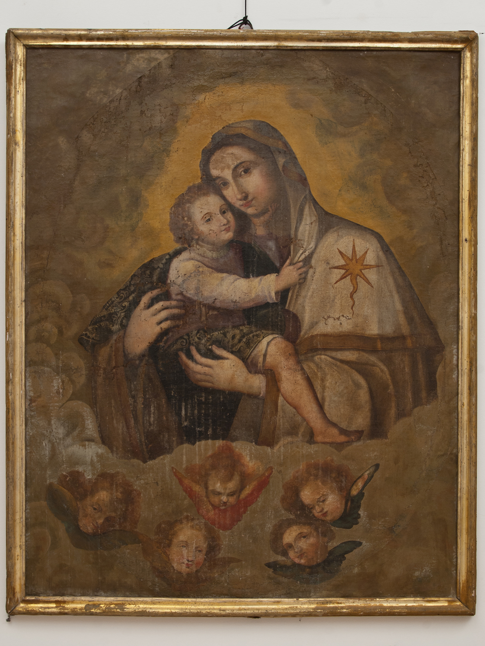 MADONNA COL BAMBINO - STELLA MARIS (dipinto - dipinto su tela, opera isolata) di Ignoto (maniera) - ambito Italia meridionale (XVIII)