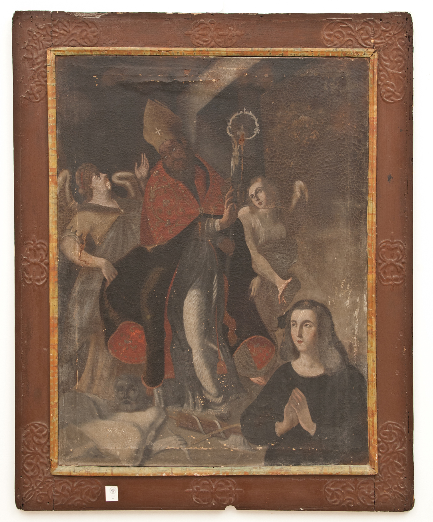 SANT’ORONZO CON COMMITTENTE (dipinto - dipinto su tela, opera isolata) di Ignoto (maniera) - ambito Italia meridionale (XVIII)