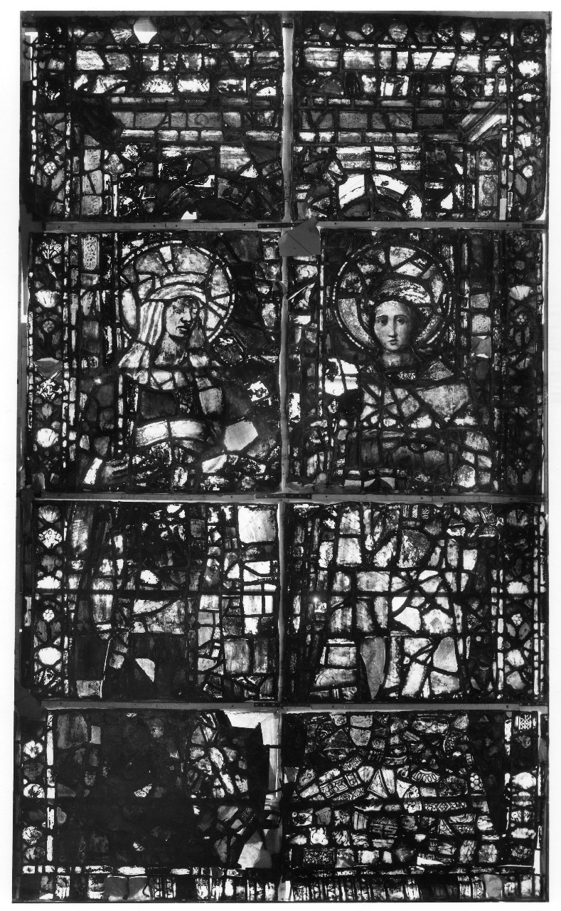 San Matteo Evangelista/ San Ladislao/ Sant' Elisabetta d' Ungheria (vetrata) di Ghiberti Lorenzo (attribuito), Bernardo di Francesco (attribuito) (sec. XV)