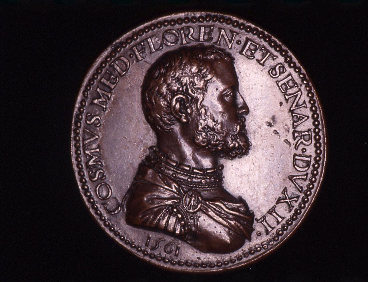 ritratto di Cosimo I de' Medici (medaglia) di Poggini Domenico (terzo quarto sec. XVI)