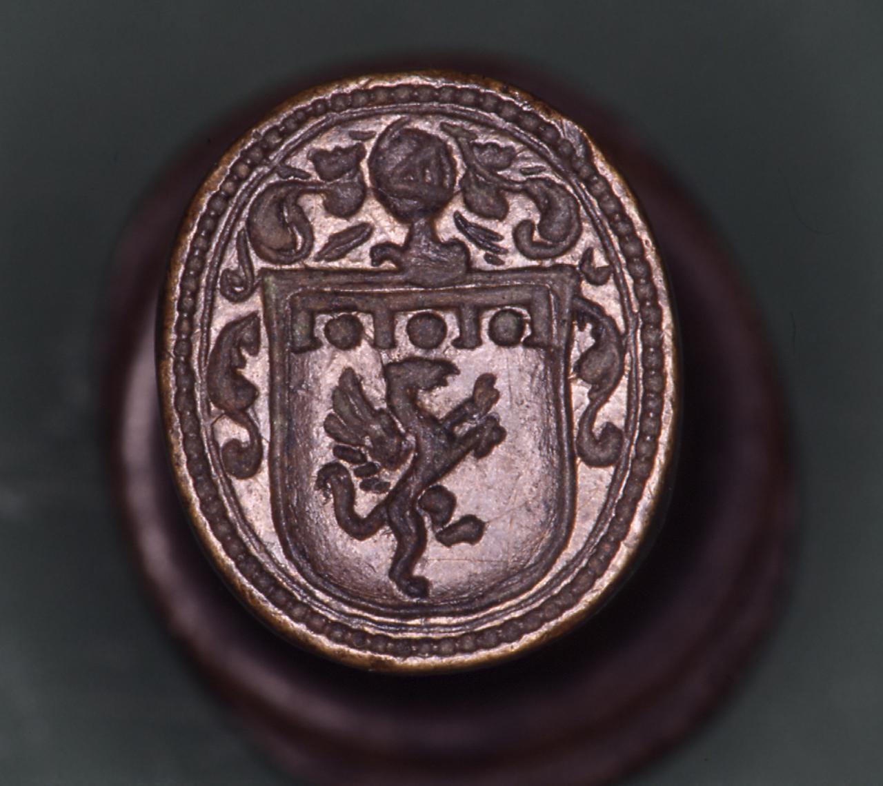 stemma gentilizio (matrice di sigillo) - bottega italiana (sec. XVII)