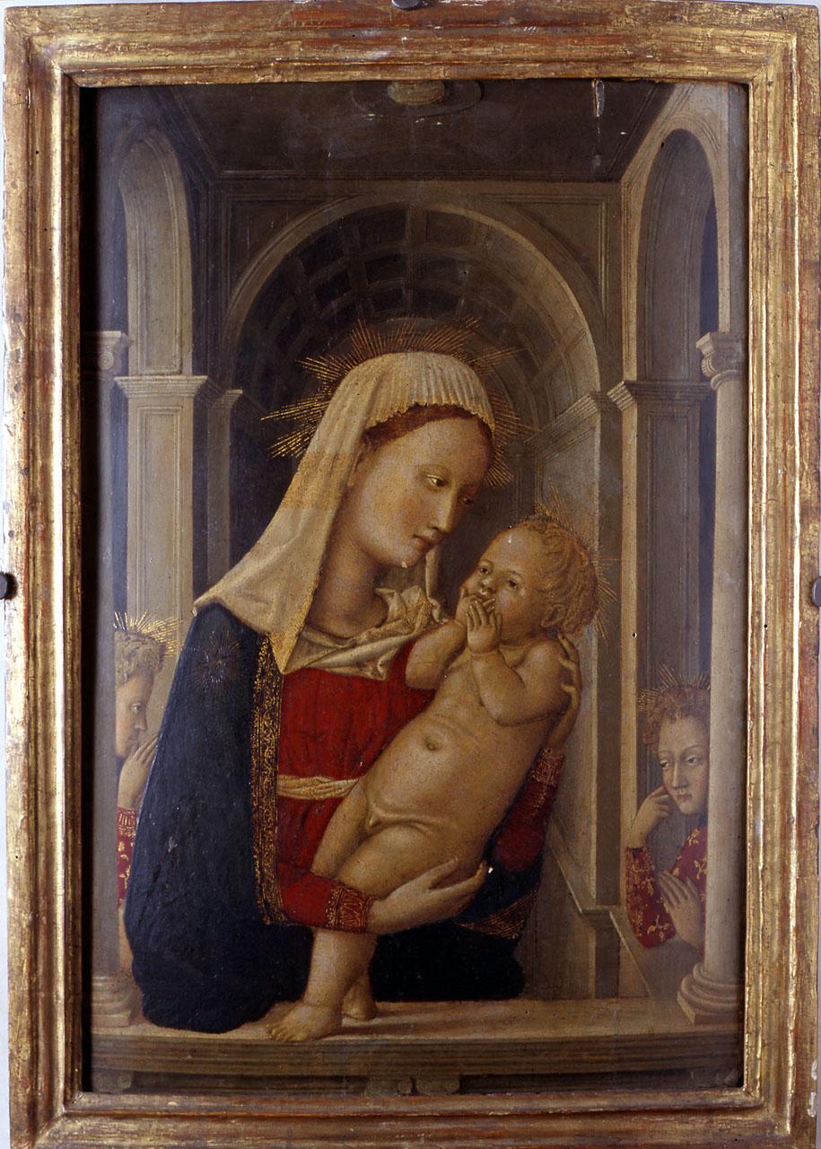Madonna con Bambino e angeli (dipinto) - ambito marchigiano (sec. XV)