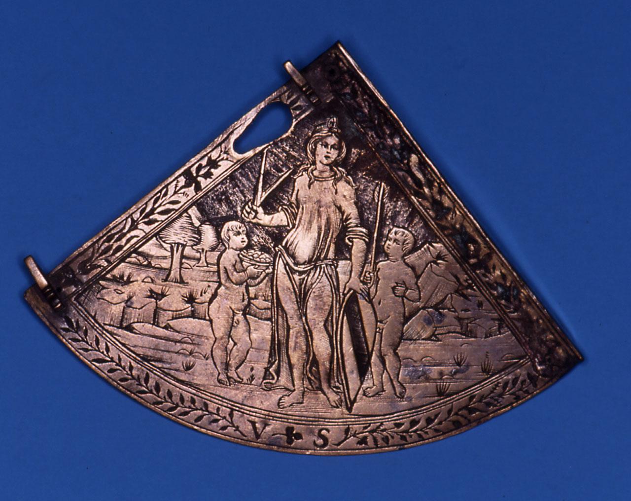 Meridiana (recto), Allegoria (verso) (astrolabio) di Baldini Baccio (maniera) (sec. XV)