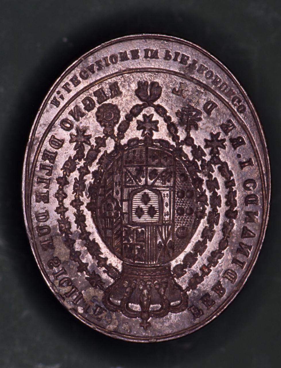 stemma di Ferdinando I di Borbone (matrice di sigillo) di Cattaneo (sec. XIX)