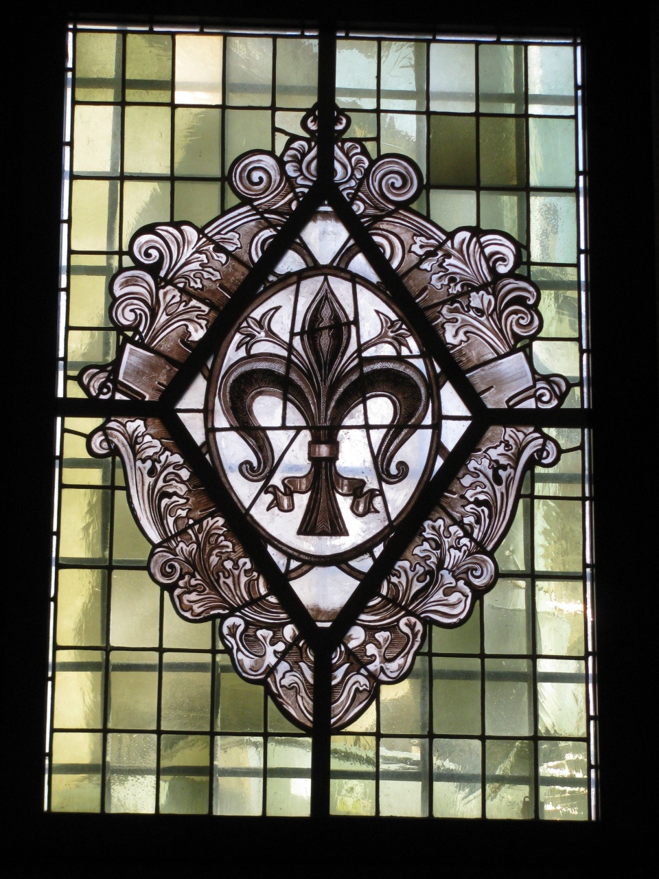 stemma comunale della città di Firenze (vetrata dipinta) - bottega toscana (sec. XIX)