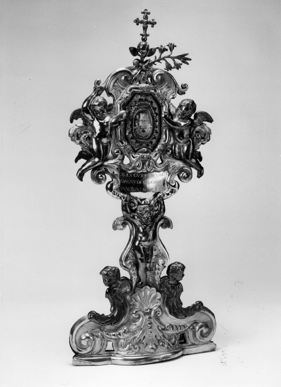 angeli e motivi decorativi fitomorfi (reliquiario - a ostensorio) - bottega fiorentina (sec. XVII)