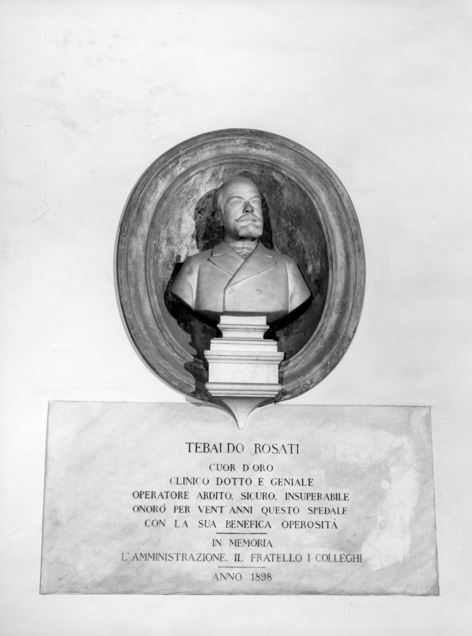 busto ritratto di Tebaldo Rosati (lapide commemorativa) - bottega toscana (sec. XIX)