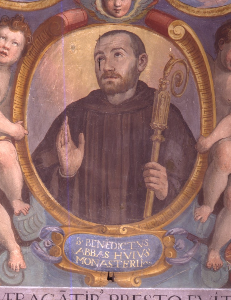 Beato Benedetto Abate (dipinto murale) di Barbatelli Bernardino detto Poccetti (scuola) (sec. XVI)