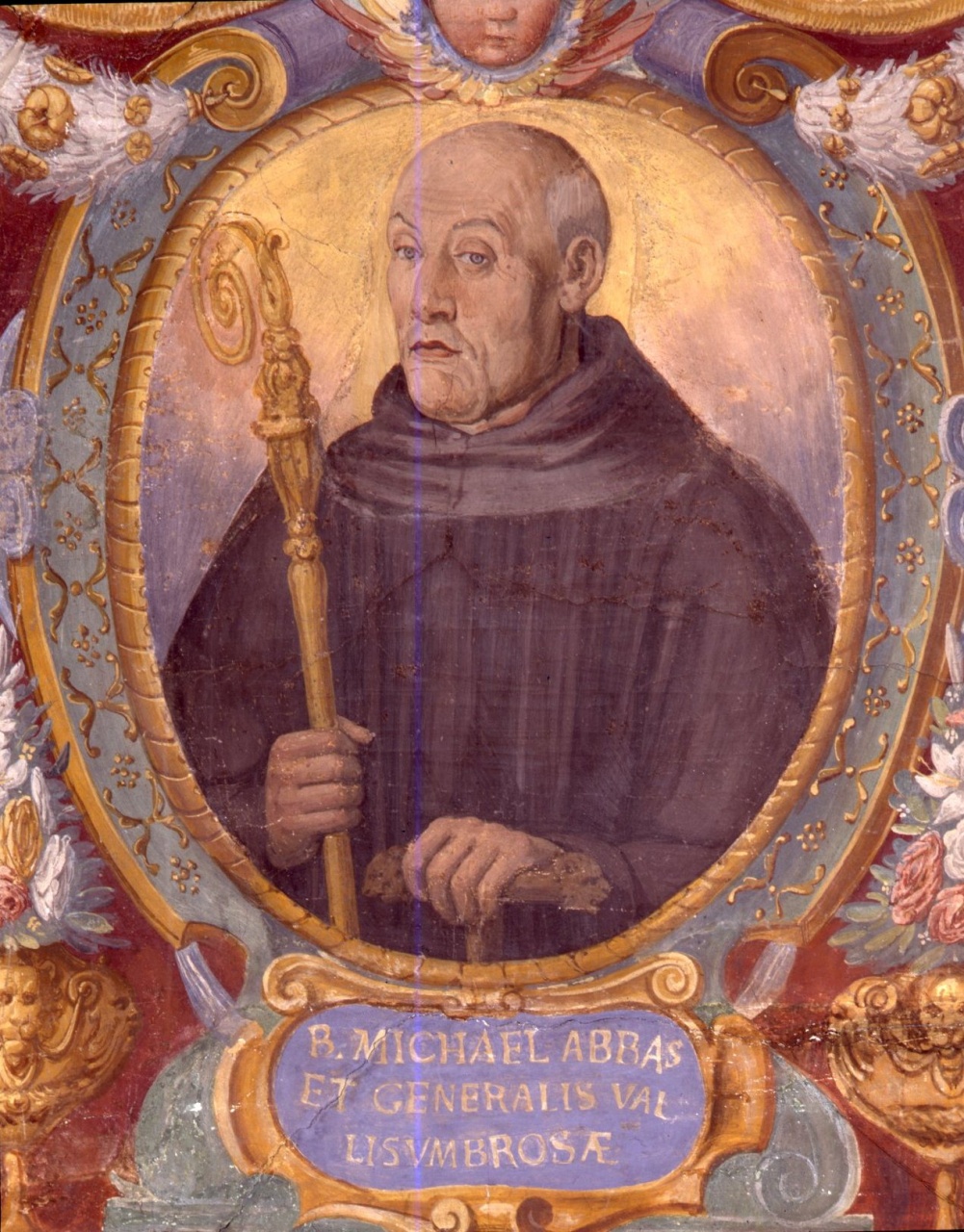 Beato Michele Abate (dipinto murale) di Barbatelli Bernardino detto Poccetti (scuola) (sec. XVI)