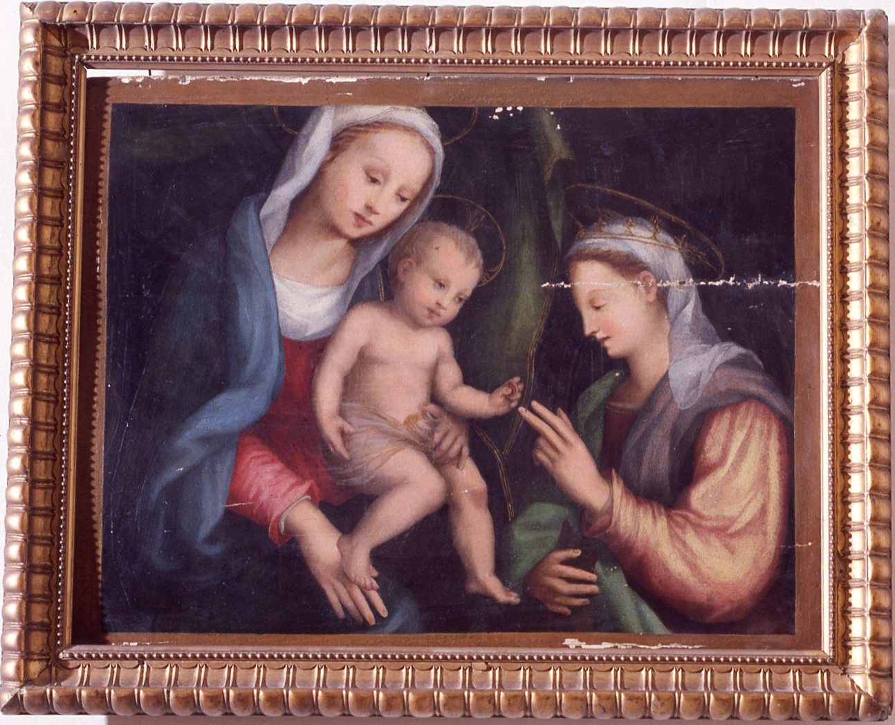 matrimonio mistico di Santa Caterina d'Alessandria (dipinto) di Sogliani Giovanni Antonio (cerchia) (sec. XVI)