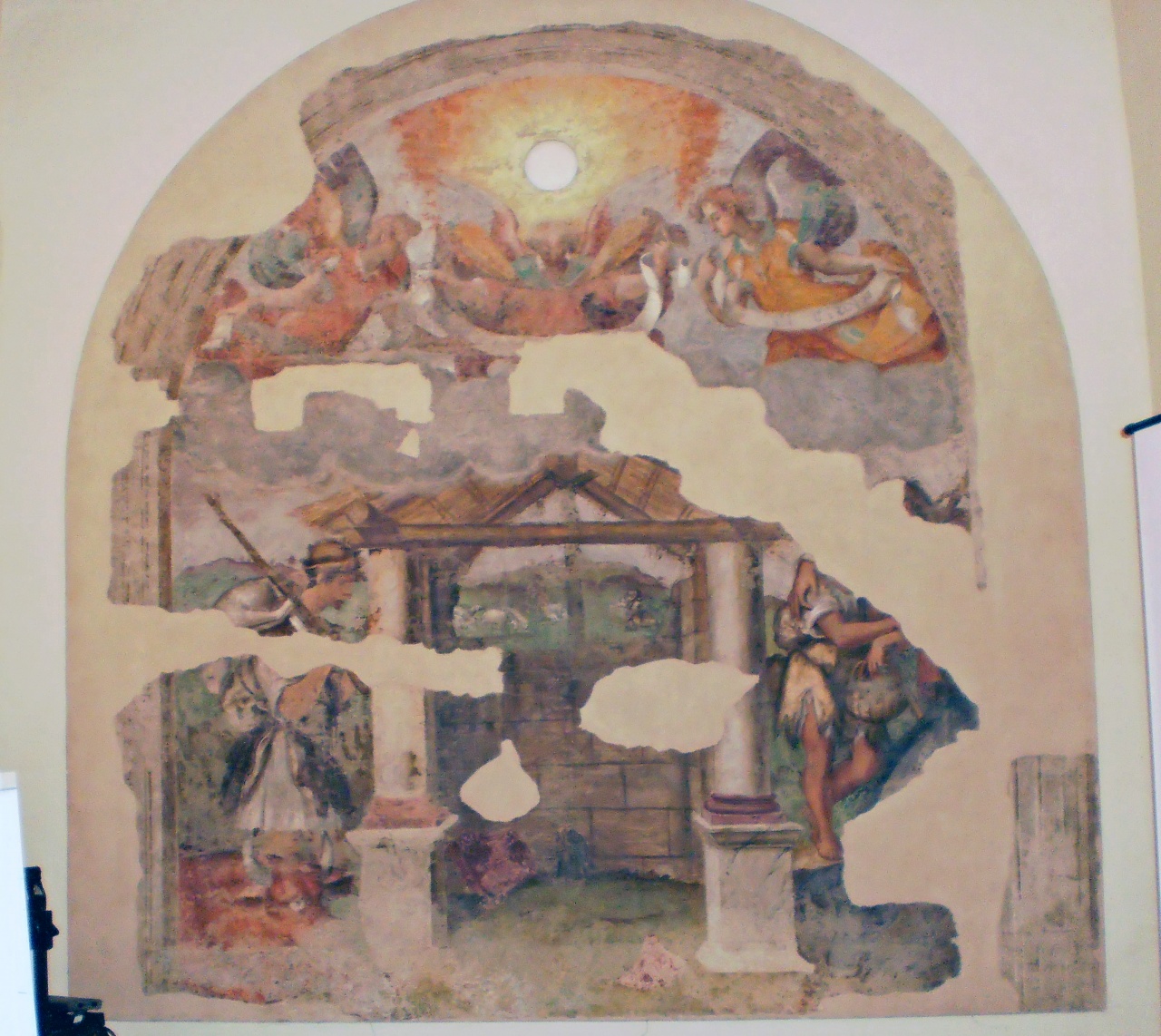 presepio (dipinto murale) di Sogliani Giovanni Antonio (cerchia) (secondo quarto sec. XVI)