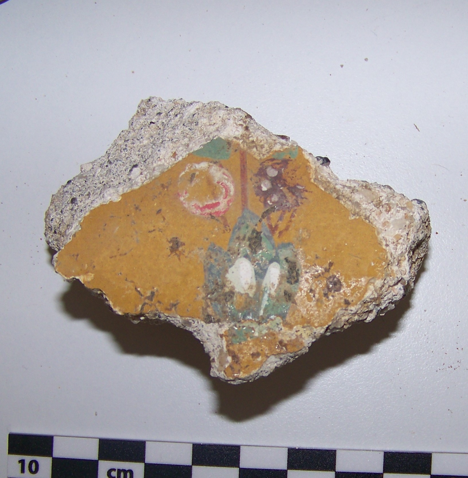 affresco/ frammenti, 1 frammento d'intonaco, 2014 6. 55 b LV SR - arte romana (Età romana imperiale)