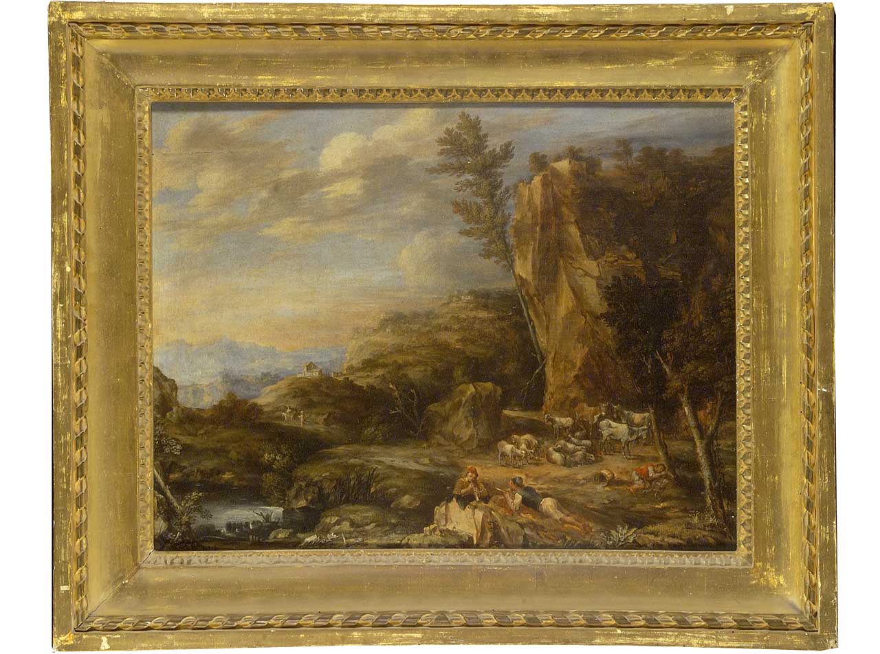 paesaggio con pastori (dipinto) di Perelle Gabriel (attribuito) (sec. XVII)