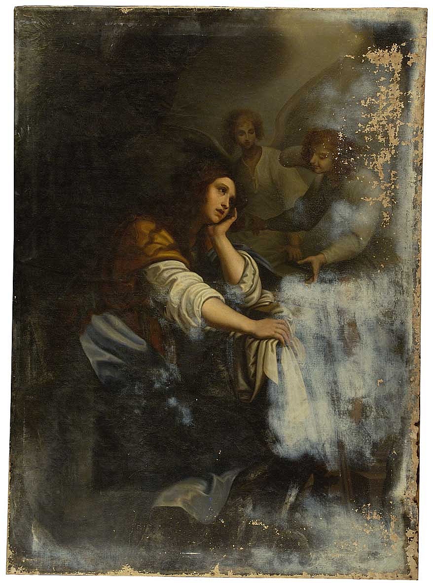 angelo annuncia la resurrezione a Santa Maria Maddalena (dipinto) di Bilivert Giovanni (maniera) (sec. XVII)