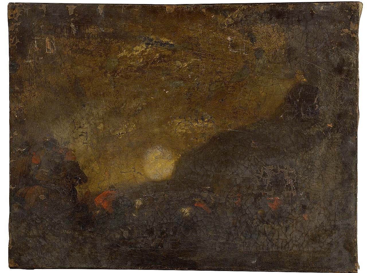 paesaggio con cavalieri (dipinto) - ambito toscano (metà sec. XVII)