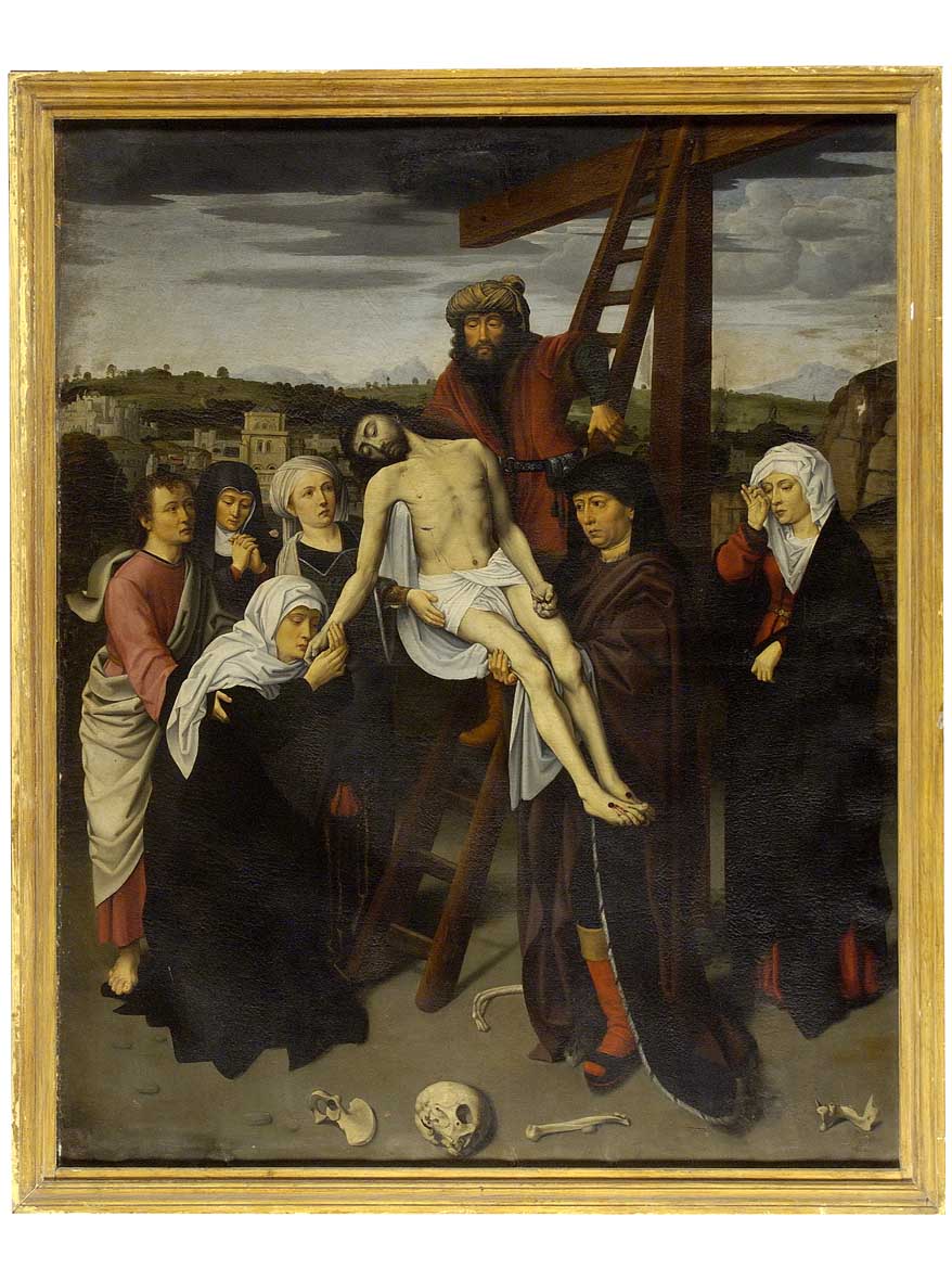 deposizione di Cristo dalla croce (dipinto) - ambito fiammingo (sec. XVII)