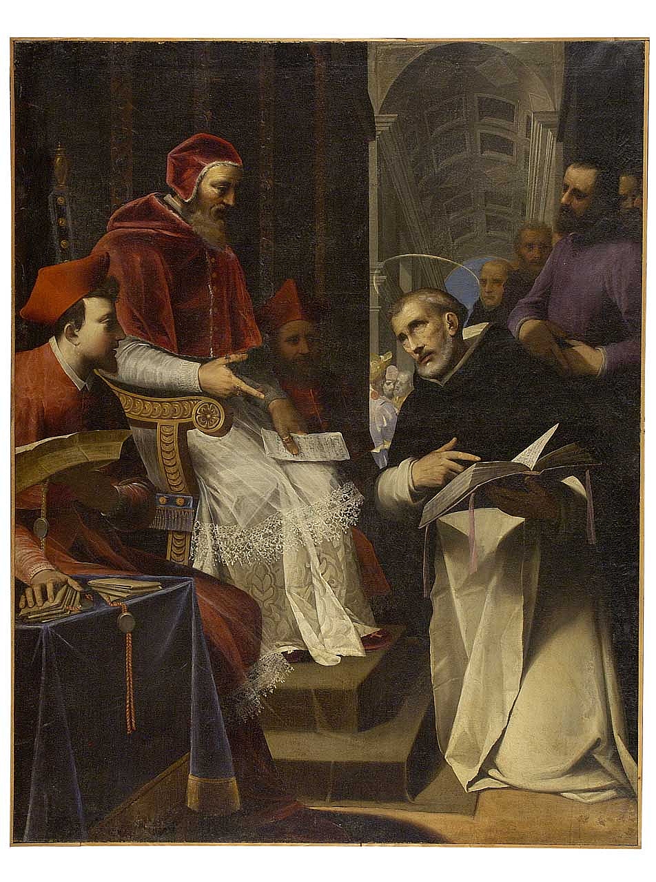 San Domenico riceve dal papa l'approvazione della regola (dipinto) di Ligozzi Jacopo (fine sec. XVI)