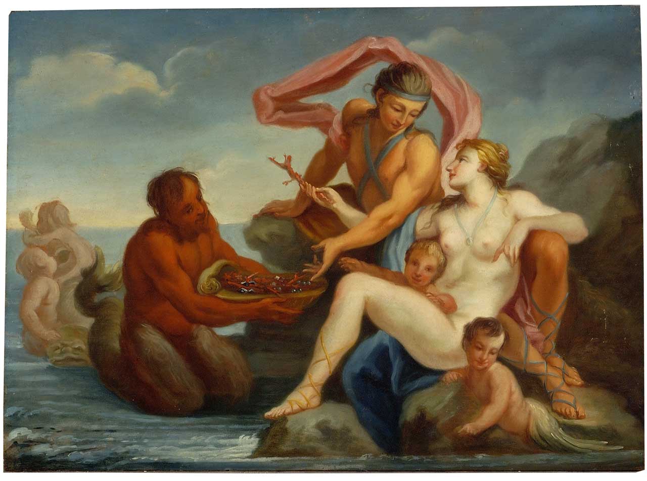 tritoni recano doni a Venere (dipinto) - ambito fiammingo (sec. XVII)