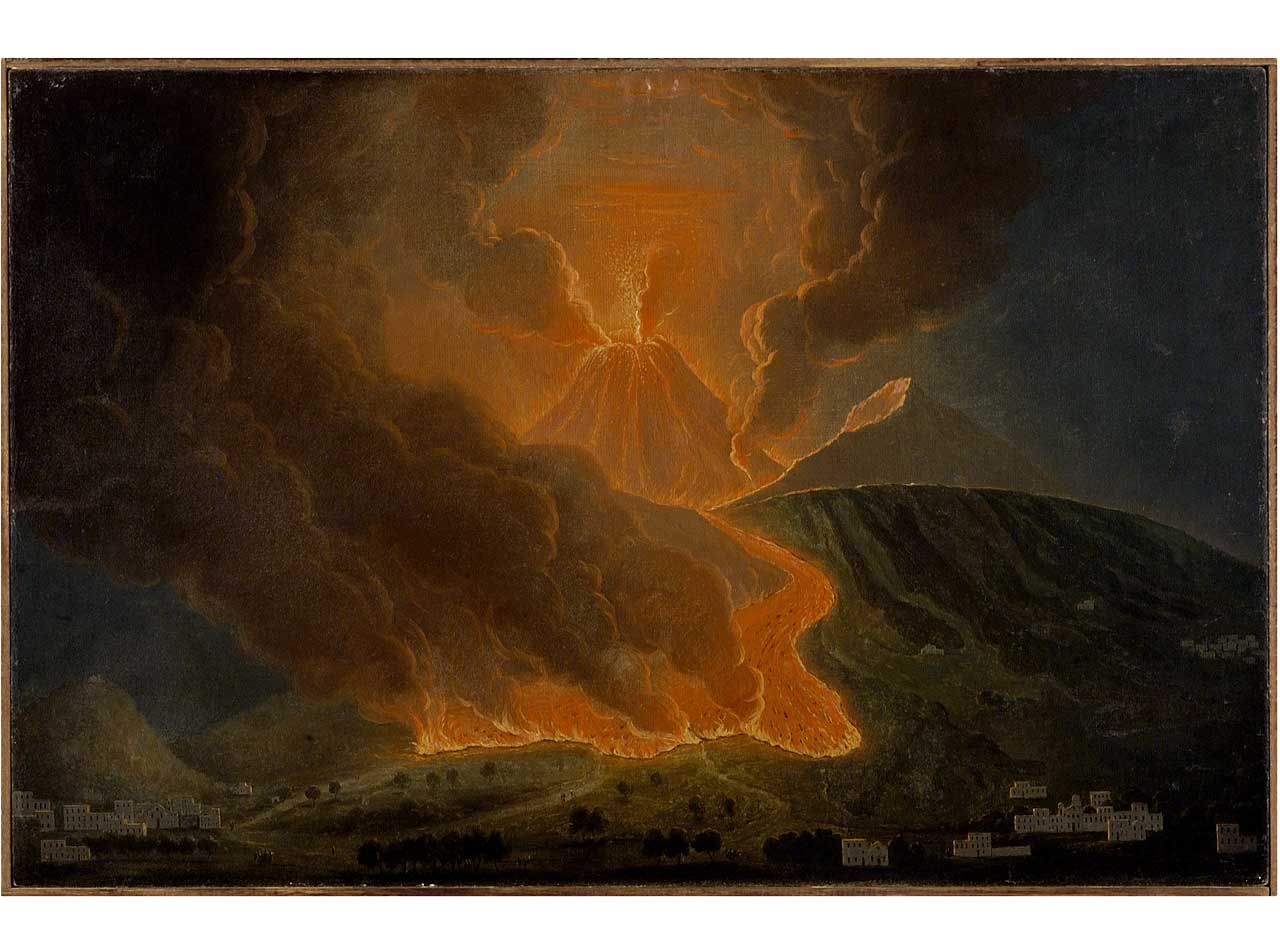 eruzione del Vesuvio del 1767 vista da terra (dipinto) di Patch Thomas (seconda metà sec. XVIII)