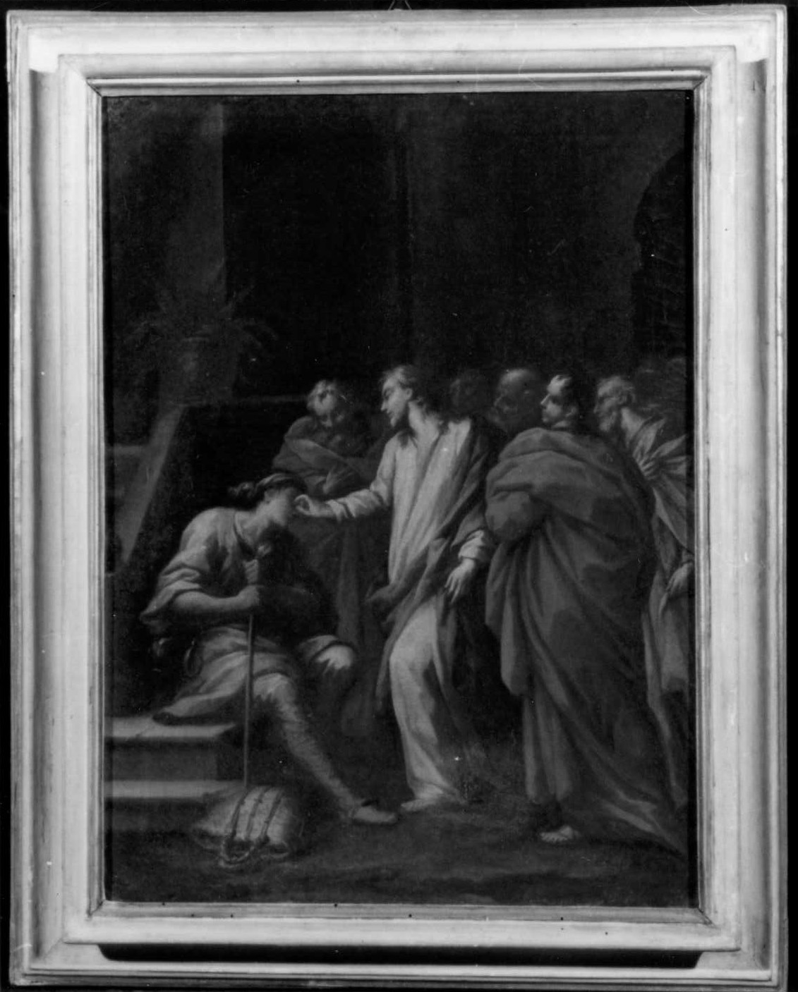 Cristo guarisce il cieco di Gerico (dipinto) di Cinqui Giovanni (bottega) (primo quarto sec. XVIII)