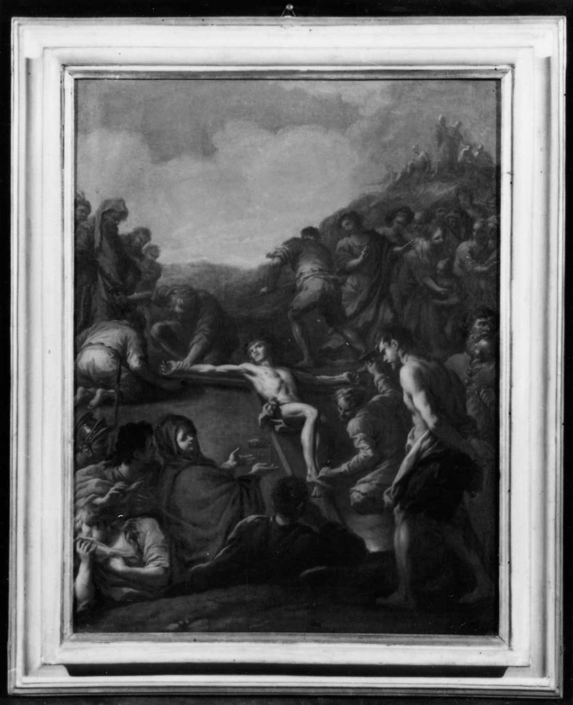 Cristo inchiodato alla croce (dipinto) di Cinqui Giovanni (bottega) (primo quarto sec. XVIII)