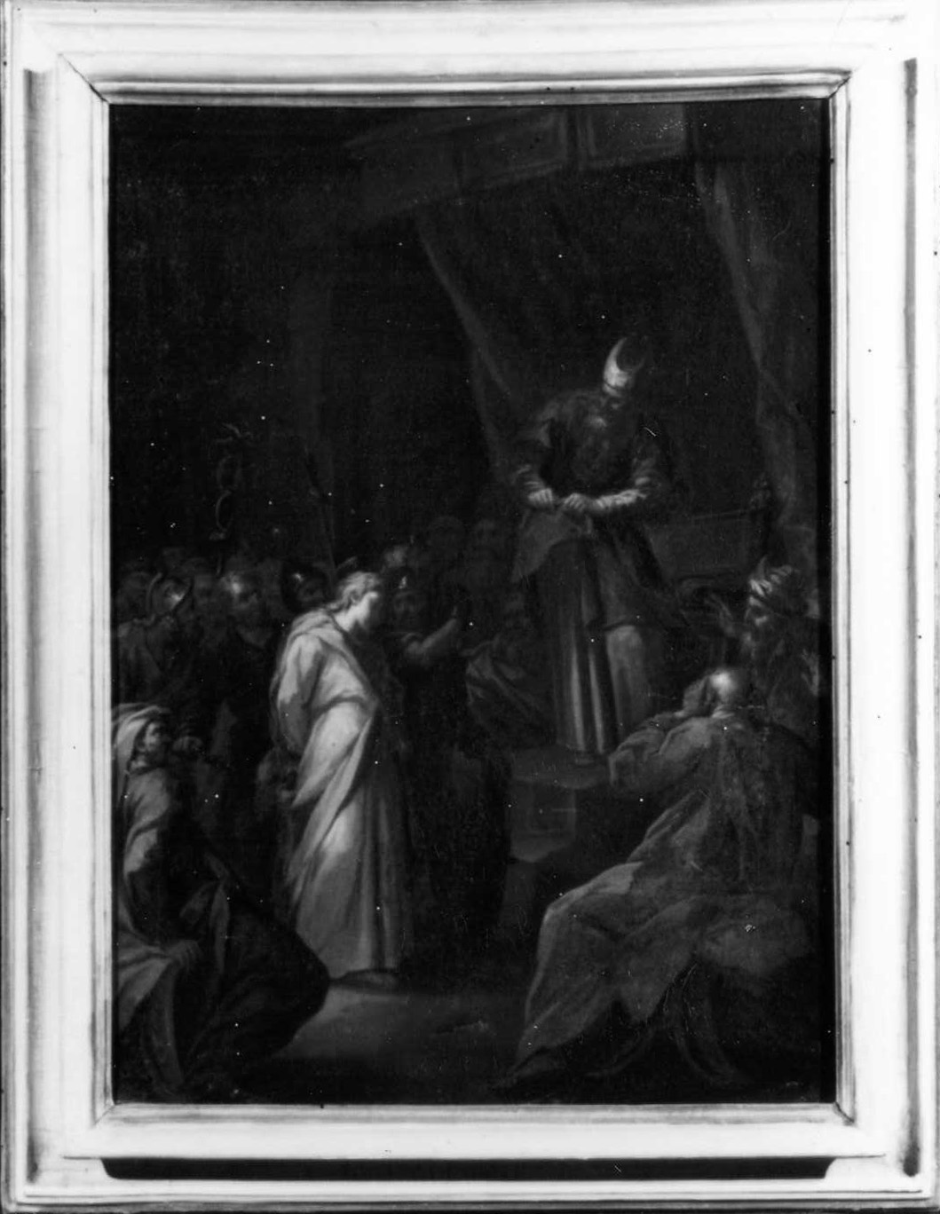 Cristo davanti a Caifa (dipinto) di Cinqui Giovanni (bottega) (primo quarto sec. XVIII)