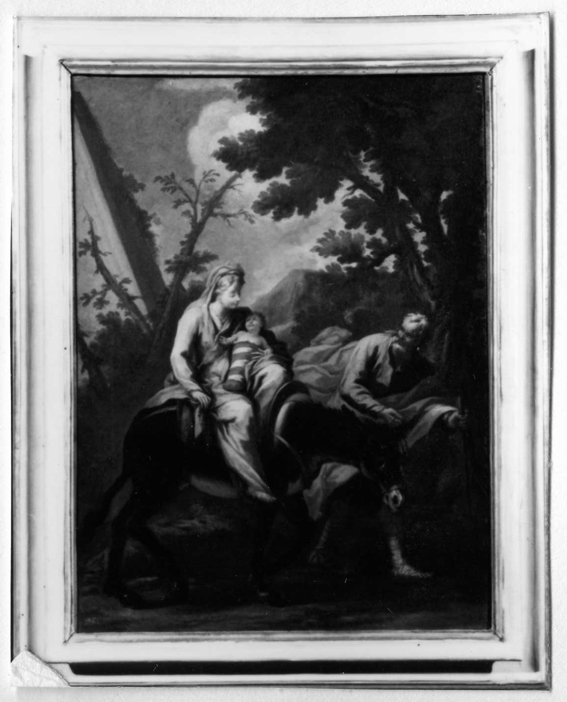 fuga in Egitto (dipinto) di Cinqui Giovanni (bottega) (primo quarto sec. XVIII)