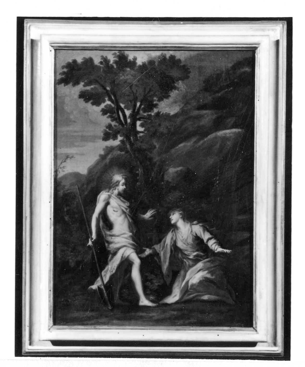 apparizione di Cristo risorto a Santa Maria Maddalena (dipinto) di Cinqui Giovanni (bottega) (primo quarto sec. XVIII)