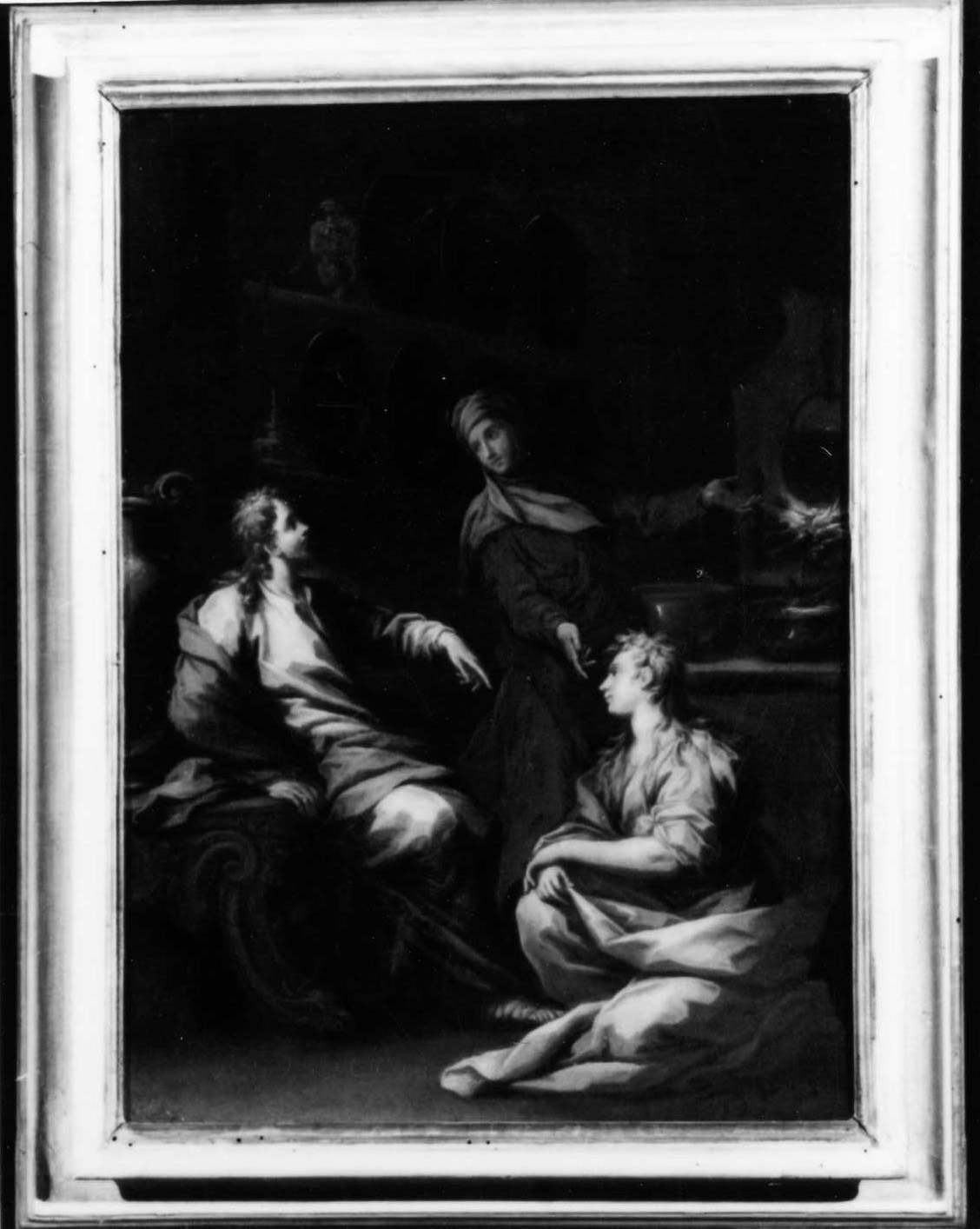 Cristo in casa di Santa Marta e Santa Maria Maddalena (dipinto) di Cinqui Giovanni (bottega) (primo quarto sec. XVIII)