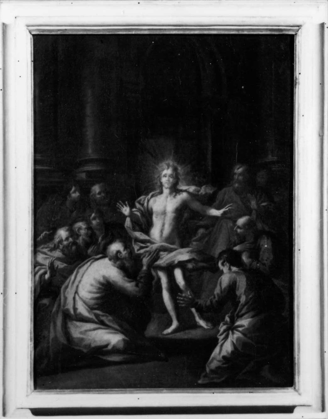 Cristo risorto mostra le sue piaghe agli apostoli (dipinto) di Cinqui Giovanni (bottega) (primo quarto sec. XVIII)