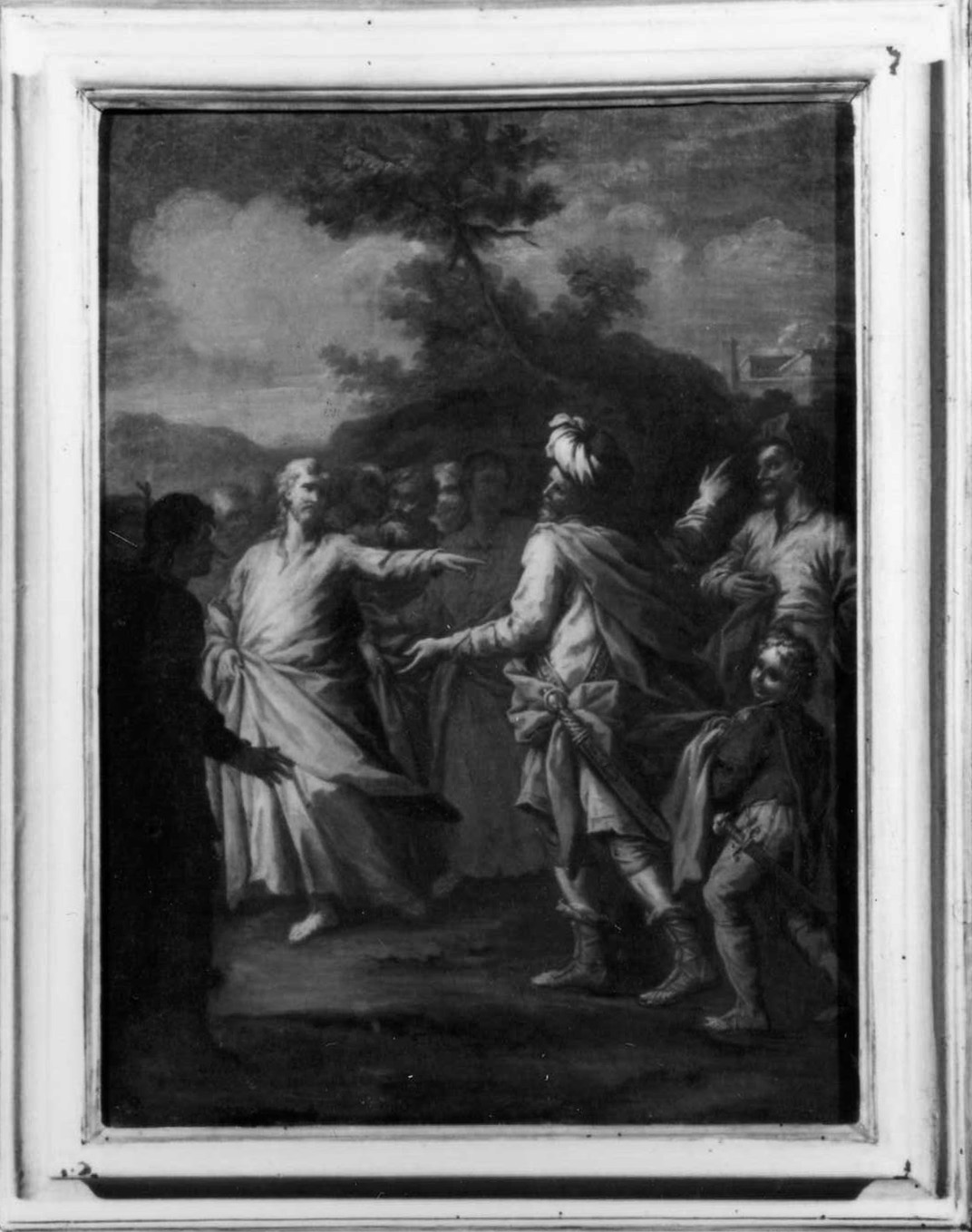 Cristo guarisce il servo del centurione di Cafarnao (dipinto) di Cinqui Giovanni (bottega) (primo quarto sec. XVIII)