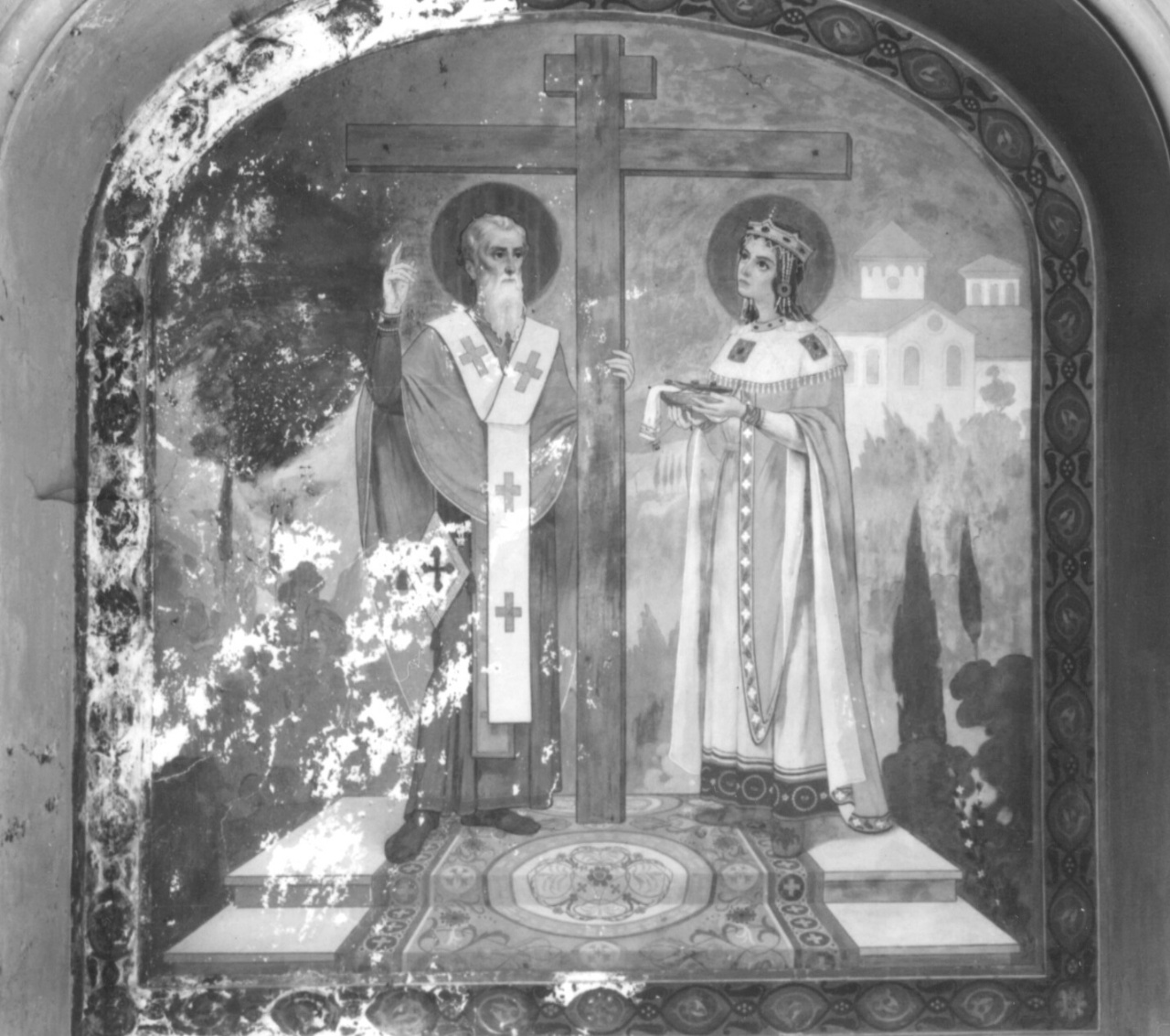 erezione della croce (dipinto murale) di Sarvarok (inizio sec. XX)