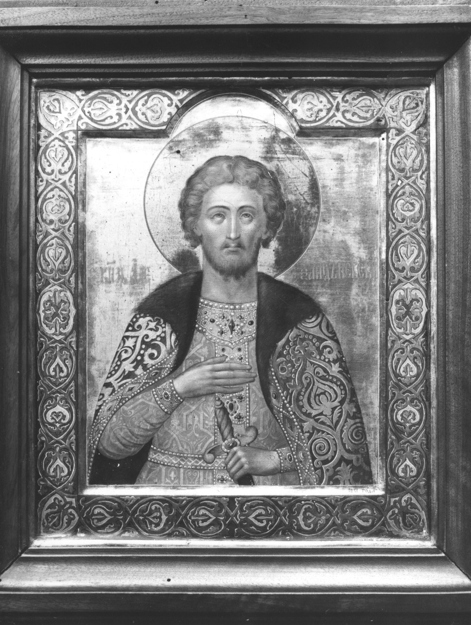 Sant'Alessandro Nevski (icona) - ambito russo (sec. XIX)