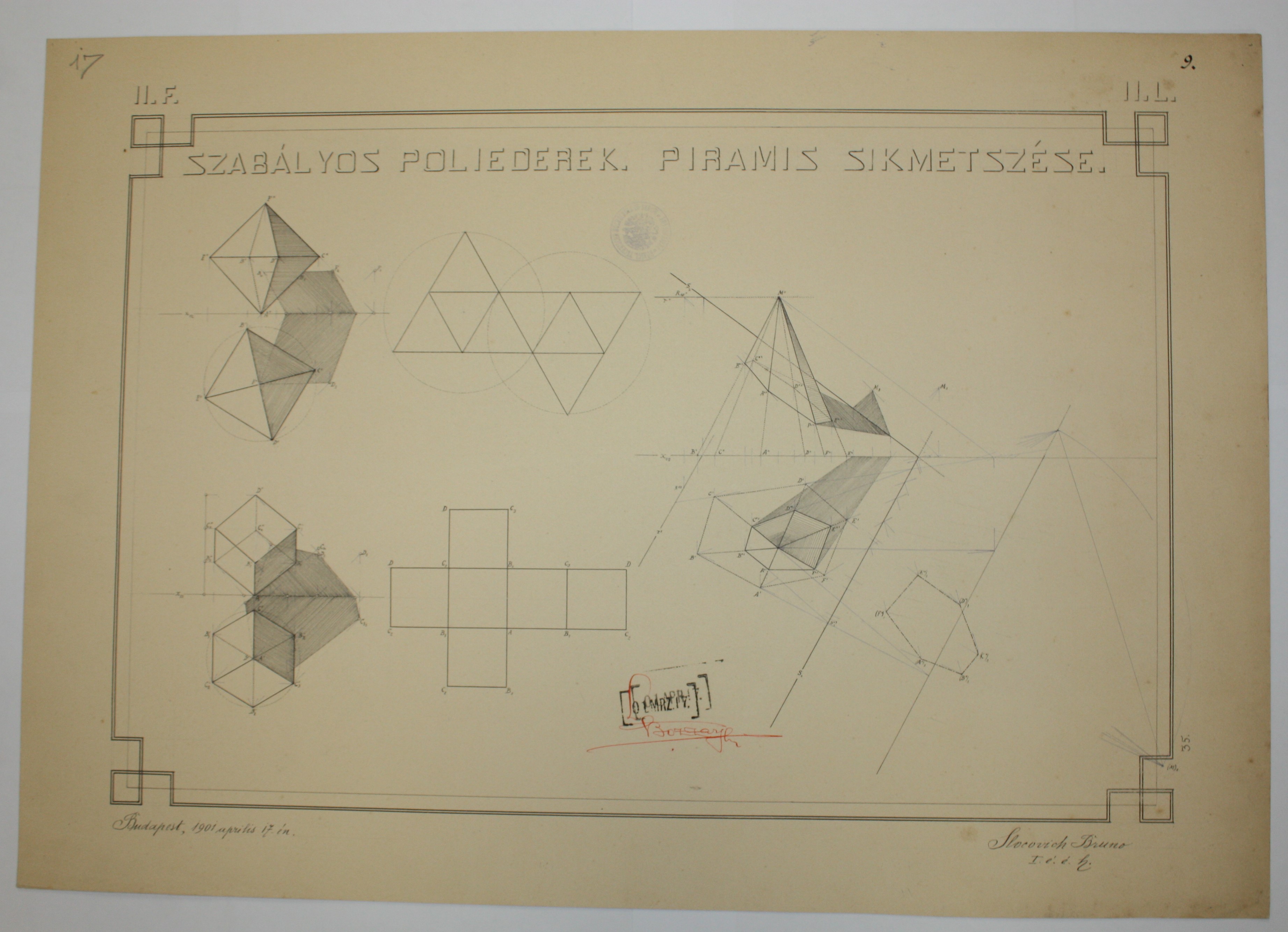 disegno architettonico di Bruno Slocovich (primo quarto XX)