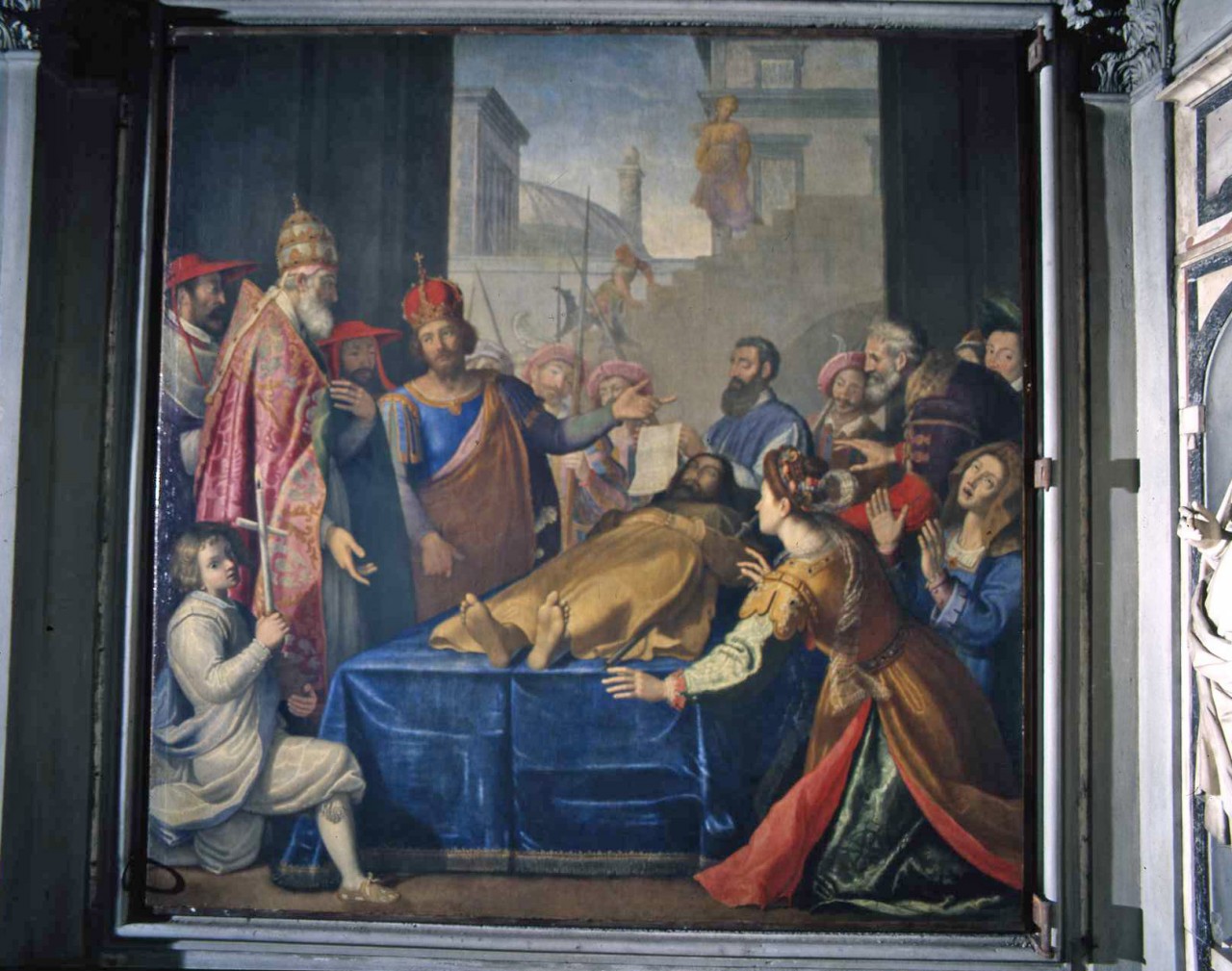 funerali di Sant'Alessio (dipinto) di Gamberucci Cosimo (inizio sec. XVII)