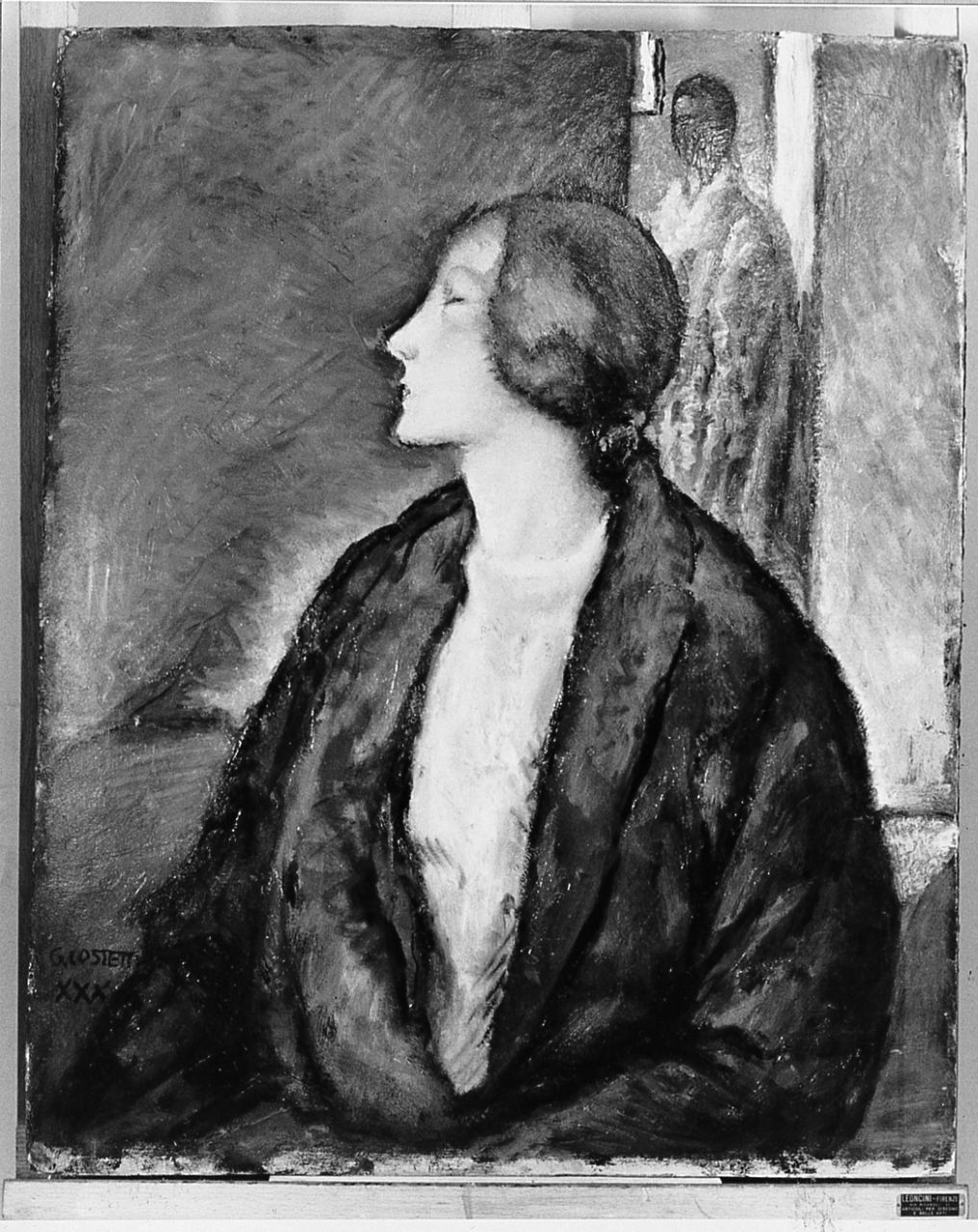 La domanda, figura femminile (dipinto) di Costetti Giovanni (sec. XX)