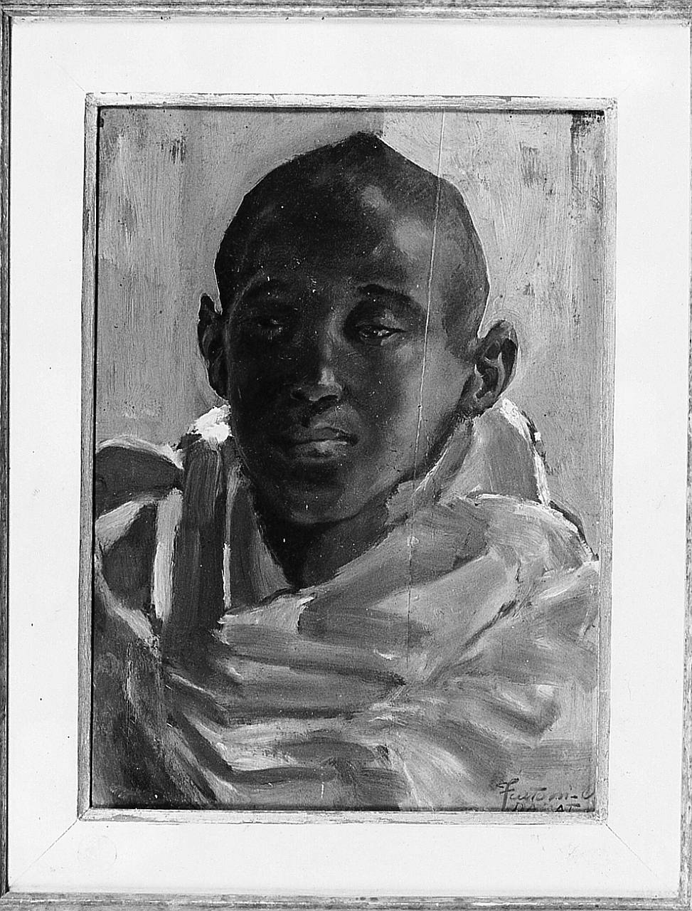 Ritratto di giovane eritreo, ritratto di giovane (dipinto) di Fratoni Otello (sec. XX)