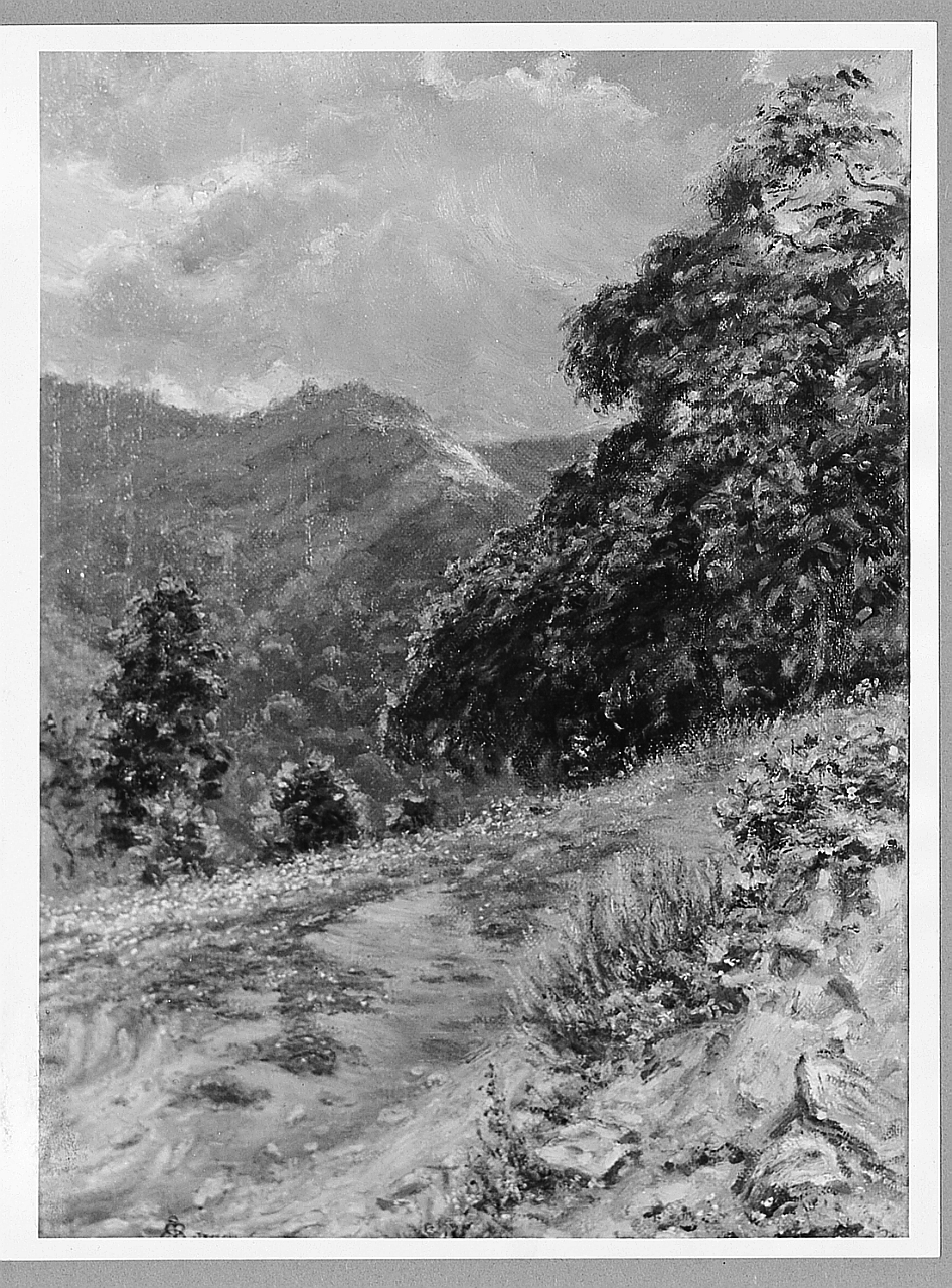 Frescura a Montepiano, paesaggio montano (dipinto) di Gatteschi Roberto Pio (sec. XX)