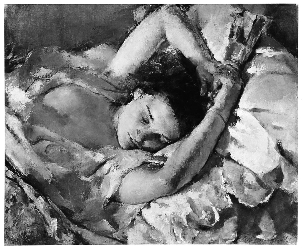 Riflesso di sole, figura femminile che dorme (dipinto) di Romagnoli Giovanni (sec. XX)