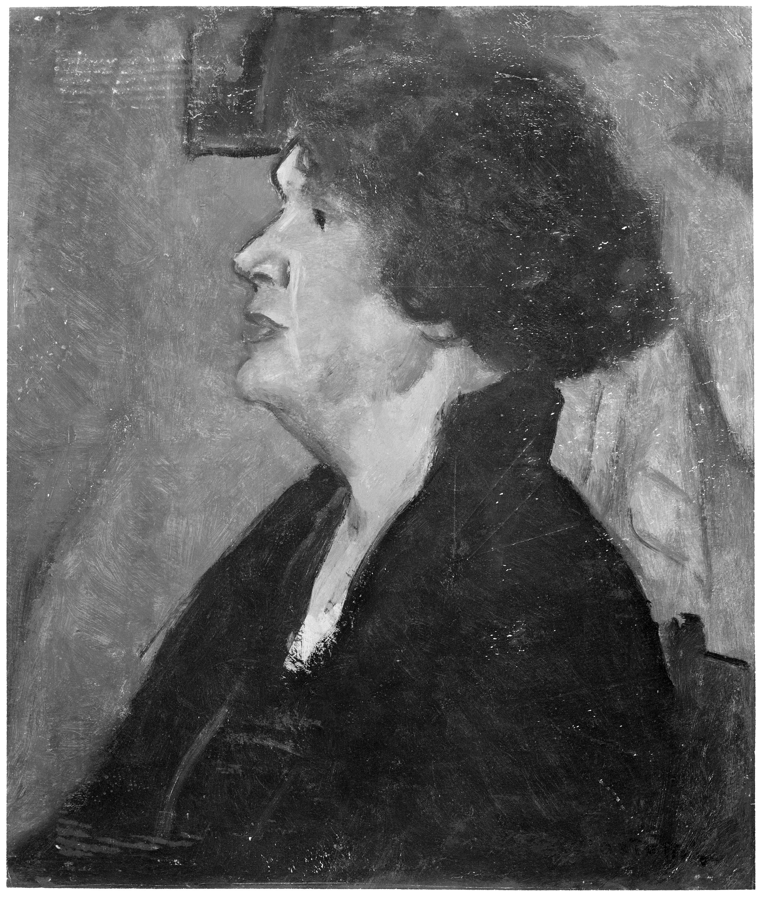 Ritratto della signora Stein di profilo, ritratto della signora Stein (dipinto) di Costetti Giovanni (prima metà sec. XX)