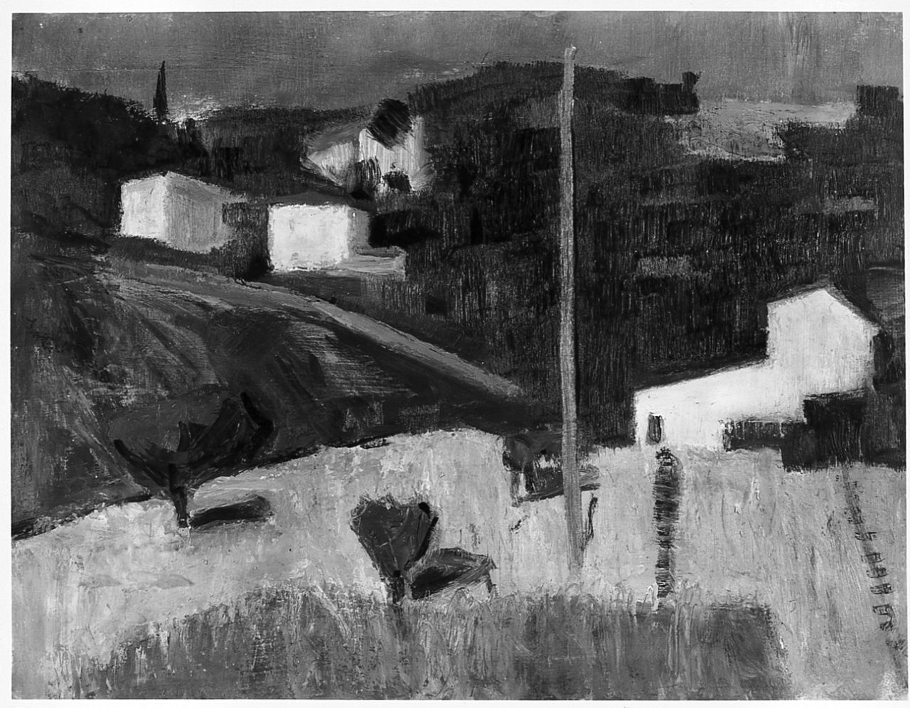paesaggio rurale (dipinto) di Polloni Silvio (sec. XX)