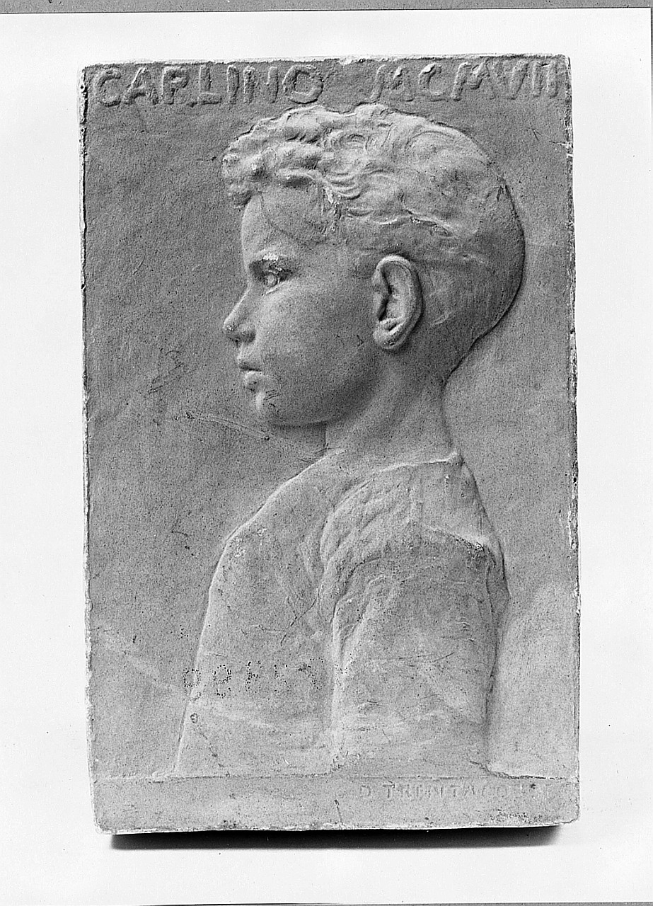 ritratto di Carlino Uzielli (rilievo) di Trentacoste Domenico (sec. XX)