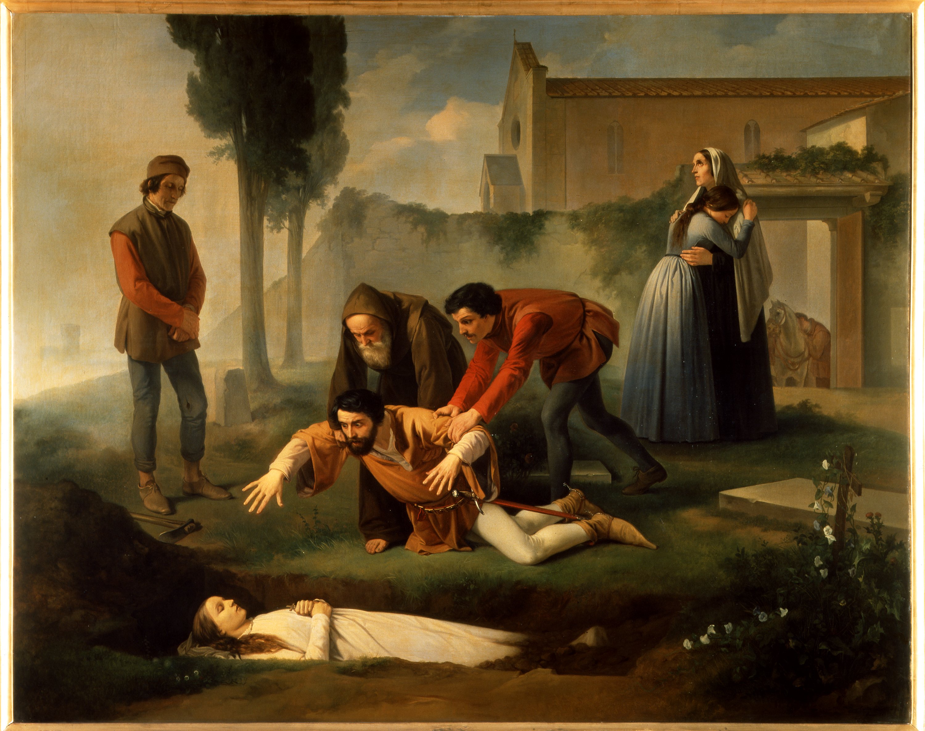 Nello alla tomba di Pia (dipinto) di Pollastrini Enrico (sec. XIX)